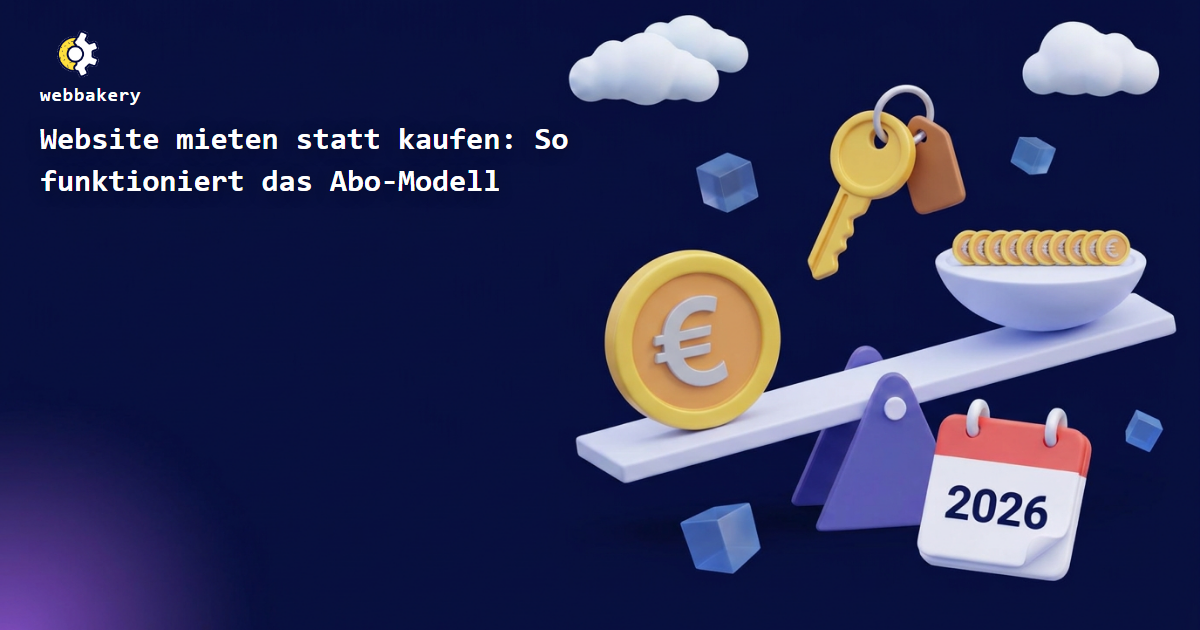 Balkenvergleich Website kaufen gegen mieten: hohe Anfangssumme und Relaunch gegen gleichbleibende Monatsbetraege